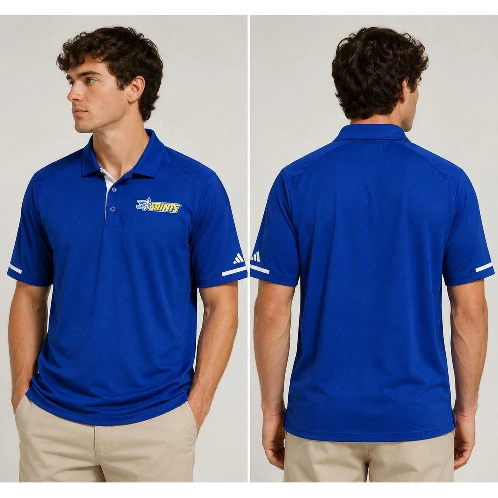 Adidas Climachill Saints Polo Shirt Men's‎ XL Blue Performance Golf Athletic